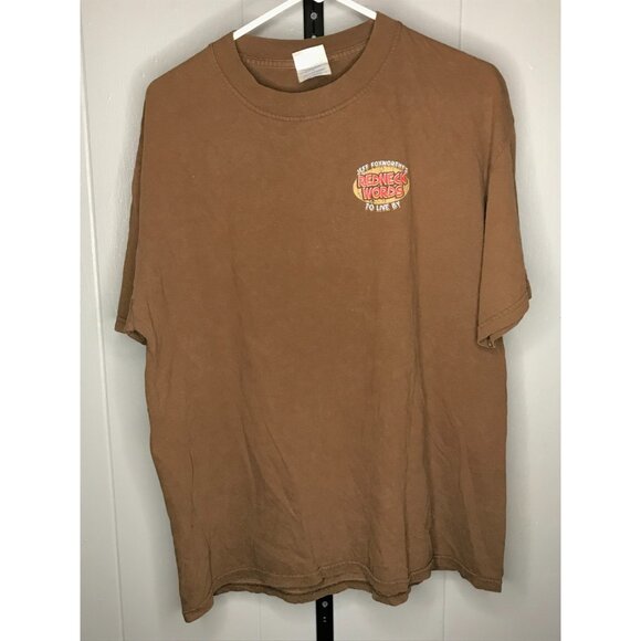 Vintage Redneck Cartoon T-Shirt Hunting LG Brown Jeff Foxworthy Comedy Mens 90s - Picture 2 of 5